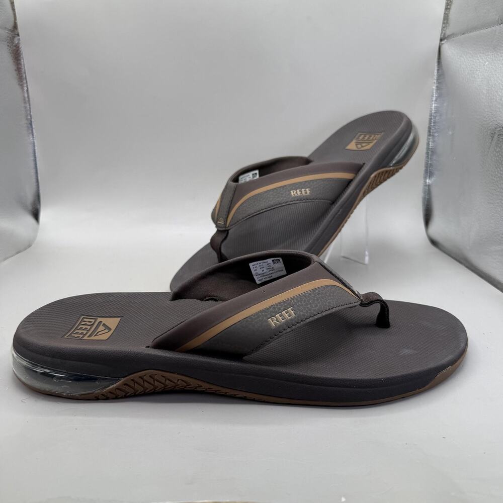 Reef Anchor Sandals Flip Flop Shoes Mens Size 12 Brown Cushioned Beach Comfort